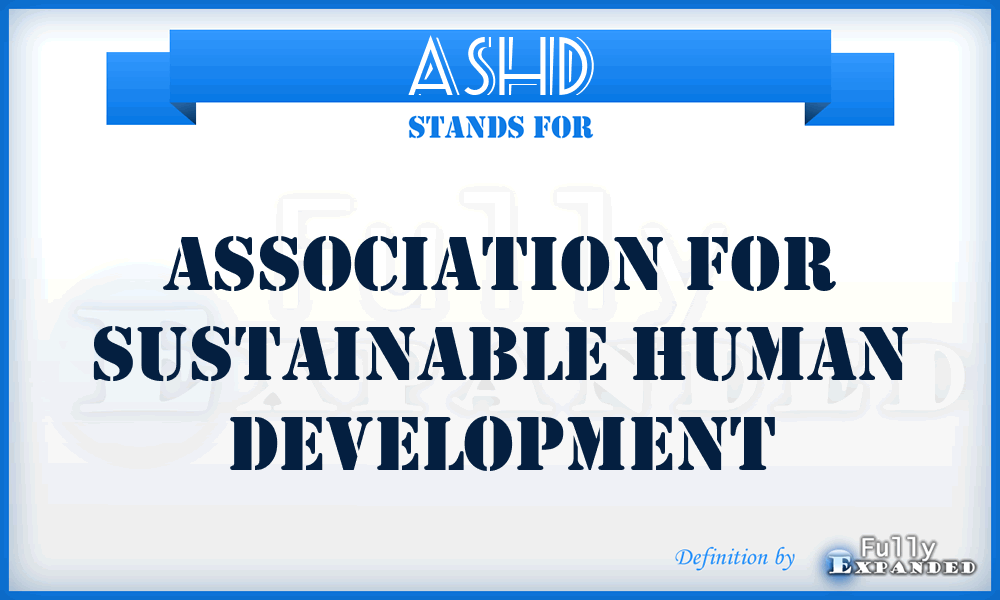 ASHD - Association for Sustainable Human Development