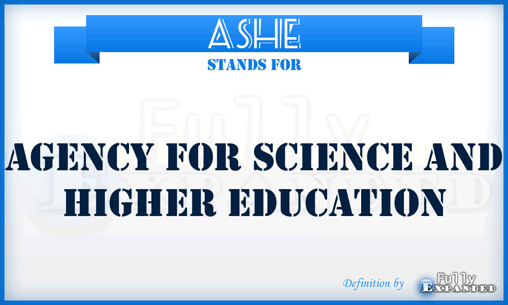 ASHE - Agency for Science and Higher Education