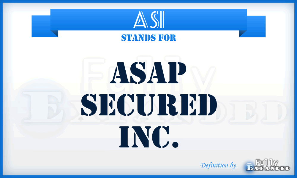 ASI - Asap Secured Inc.