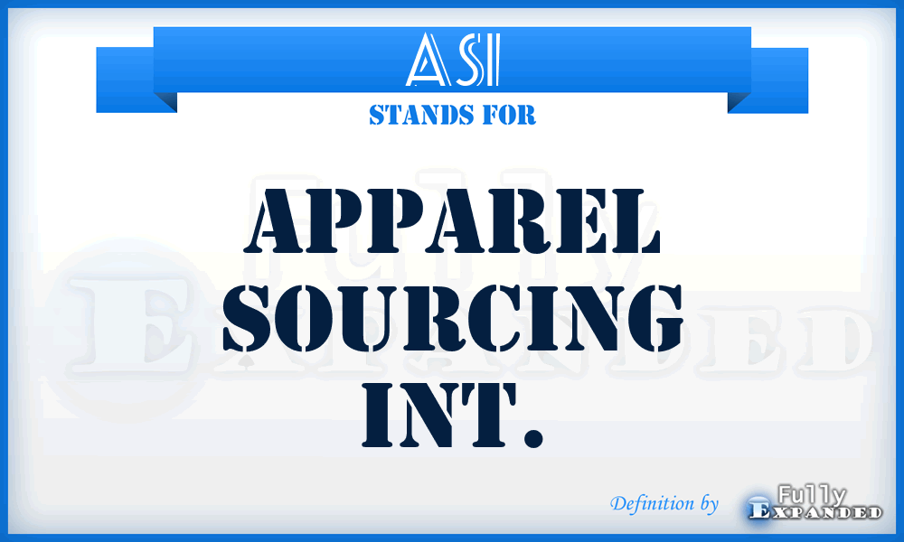 ASI - Apparel Sourcing Int.