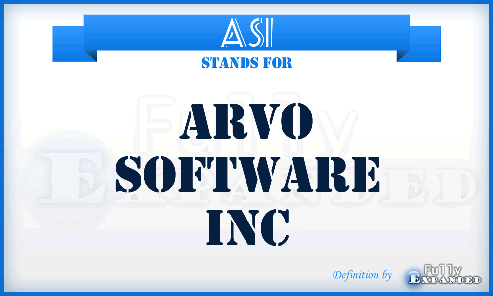 ASI - Arvo Software Inc