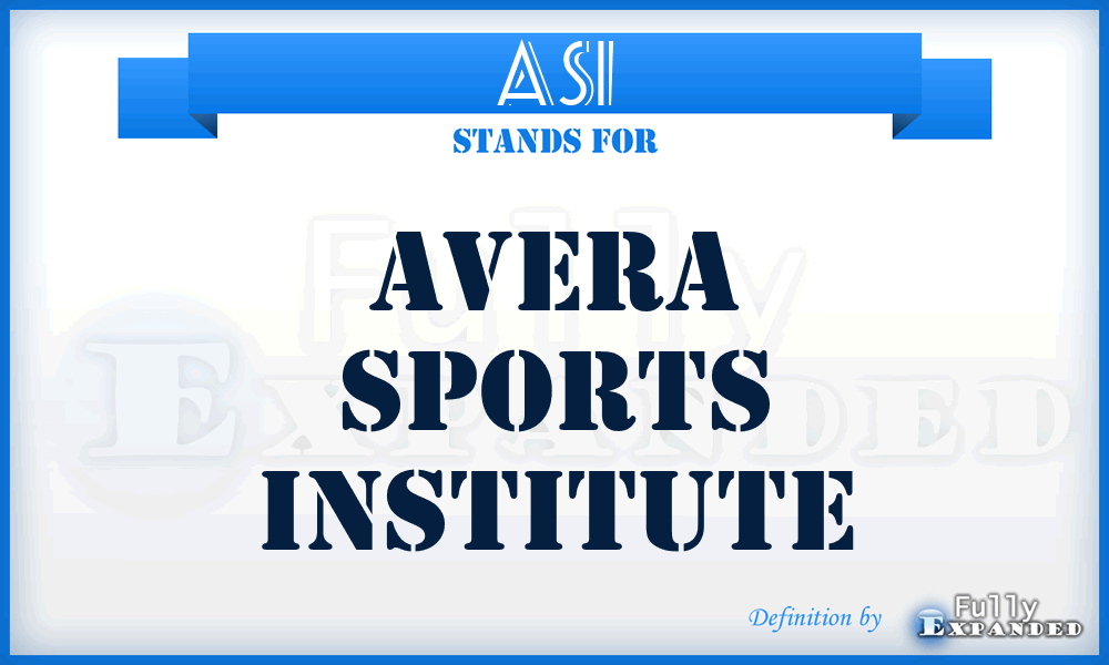 ASI - Avera Sports Institute