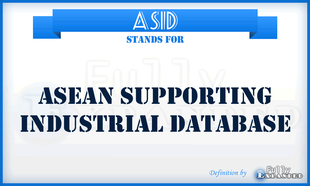 ASID - Asean Supporting Industrial Database