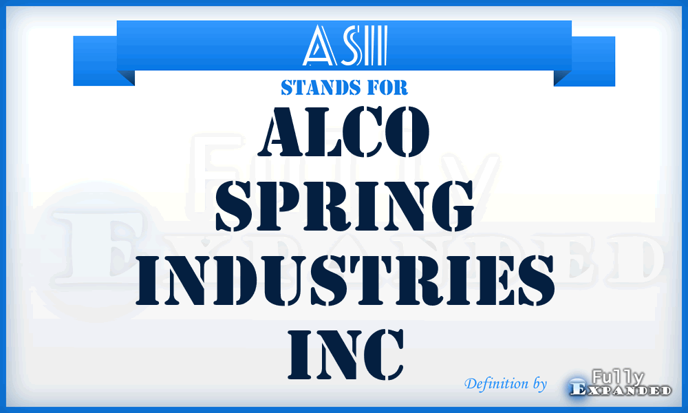 ASII - Alco Spring Industries Inc