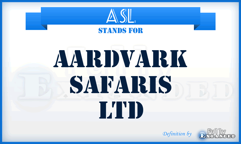 ASL - Aardvark Safaris Ltd