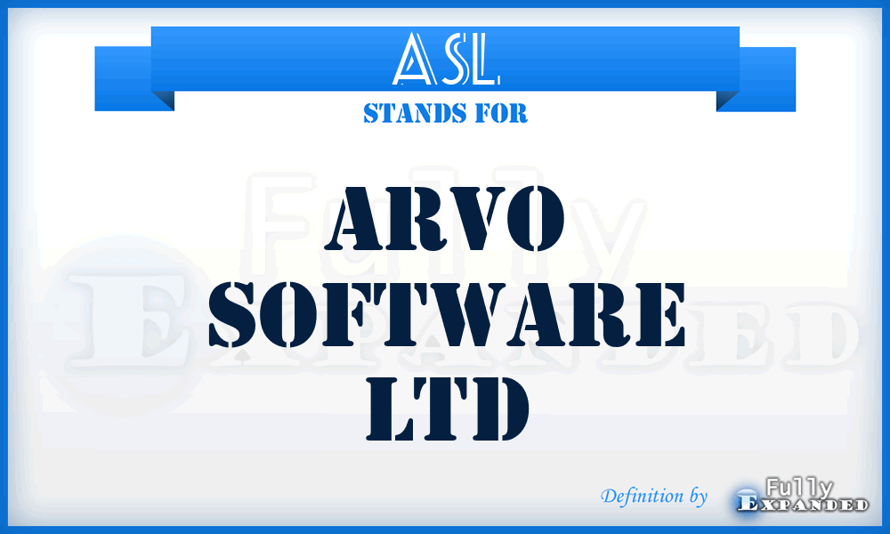 ASL - Arvo Software Ltd