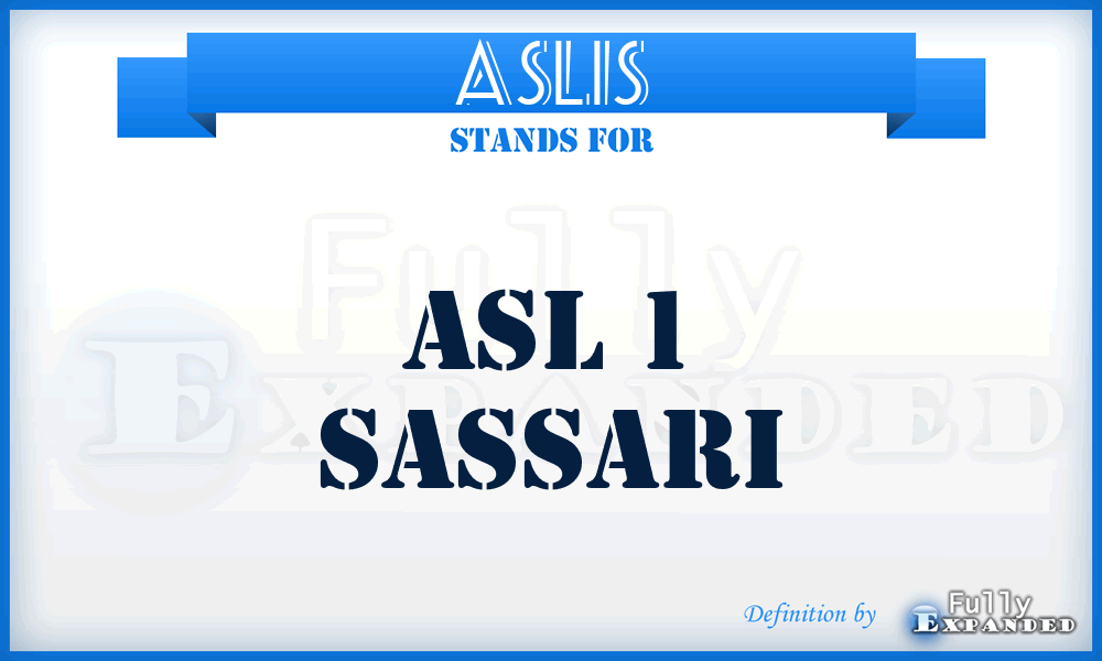 ASL1S - ASL 1 Sassari