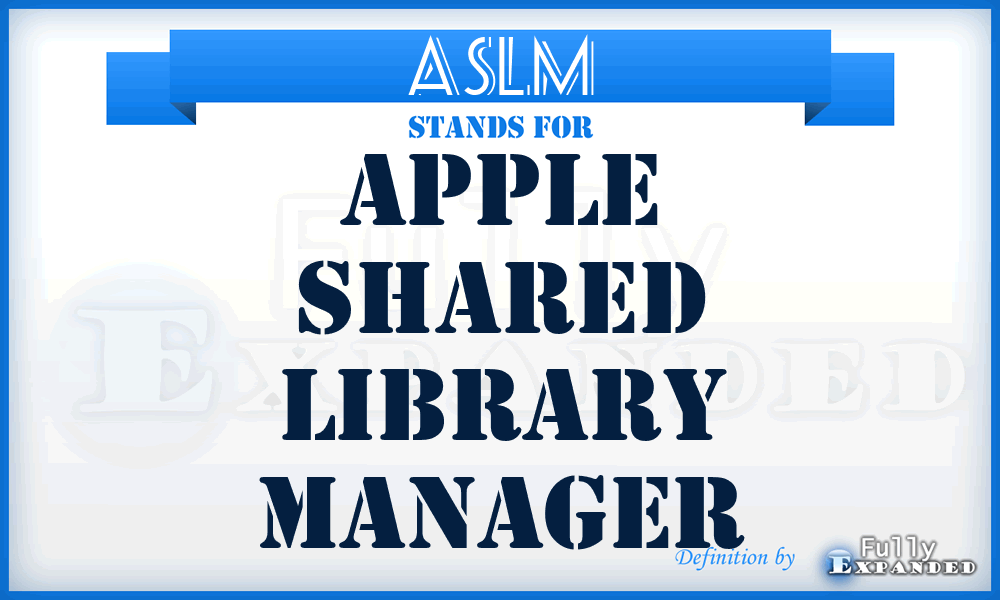 ASLM - Apple Shared Library Manager