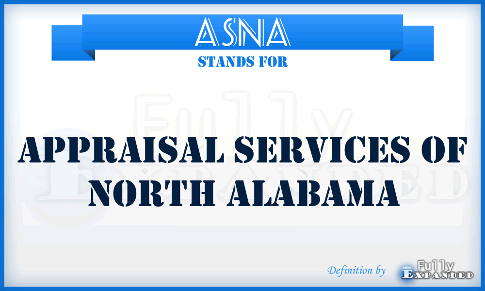 ASNA - Appraisal Services of North Alabama