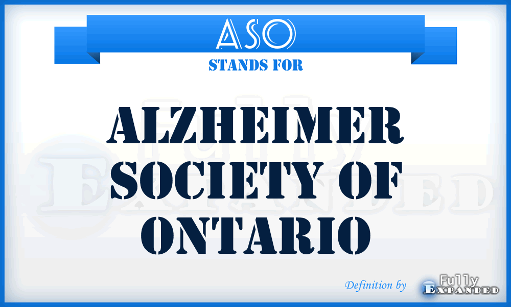 ASO - Alzheimer Society of Ontario