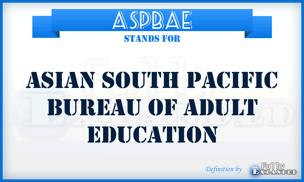 ASPBAE - Asian South Pacific Bureau of Adult Education