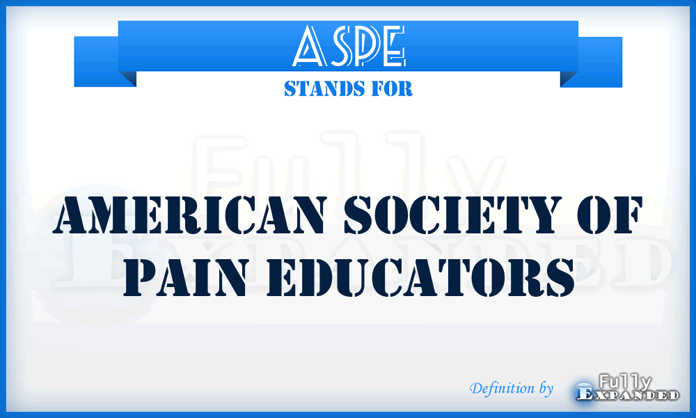 ASPE - American Society of Pain Educators