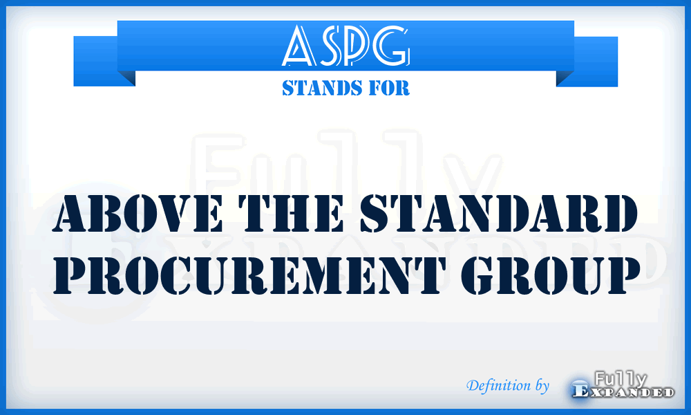 ASPG - Above the Standard Procurement Group