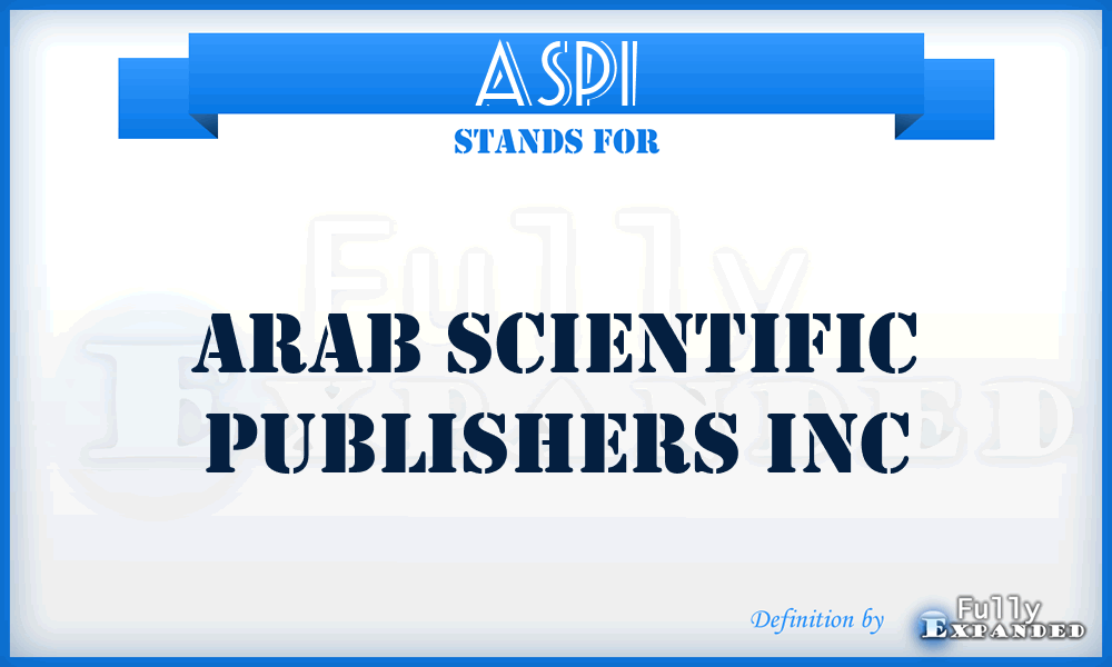 ASPI - Arab Scientific Publishers Inc