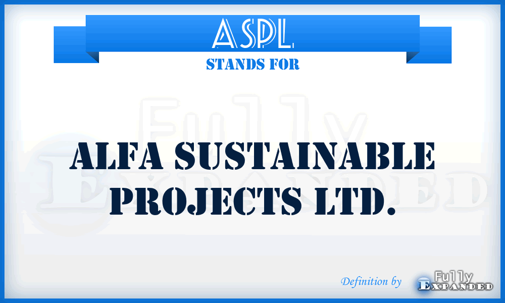 ASPL - Alfa Sustainable Projects Ltd.