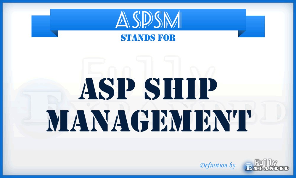 ASPSM - ASP Ship Management