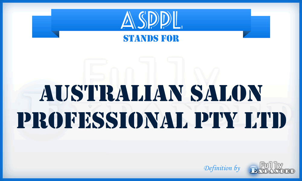 ASPPL - Australian Salon Professional Pty Ltd