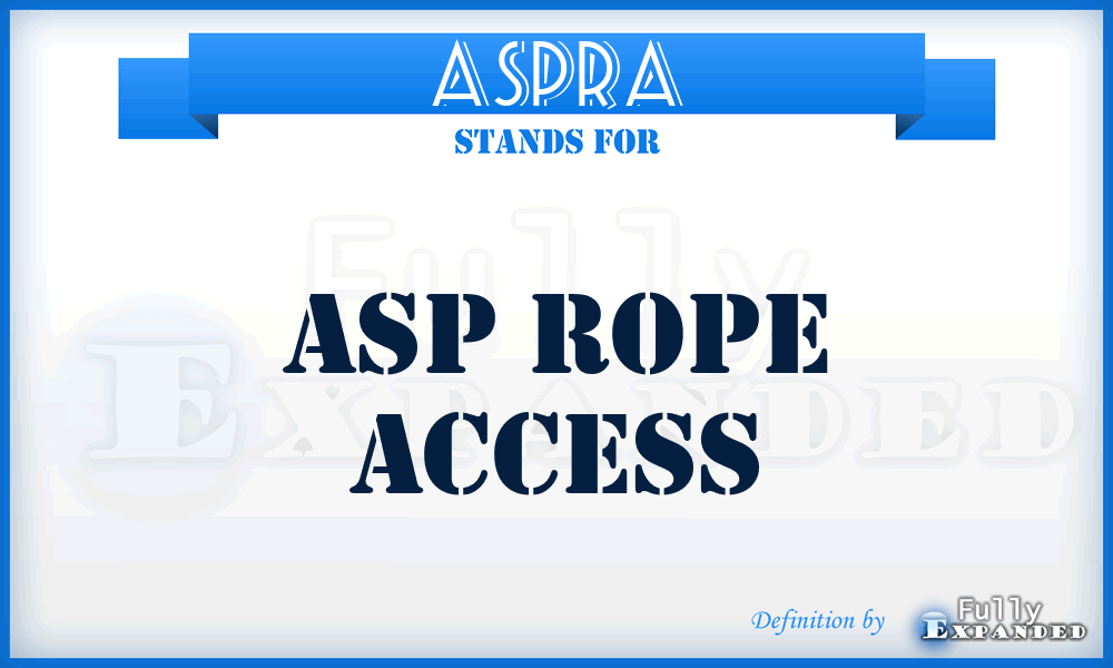 ASPRA - ASP Rope Access