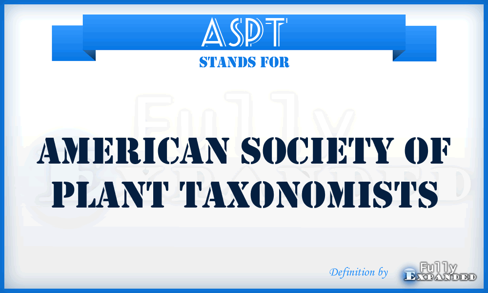 ASPT - American Society of Plant Taxonomists