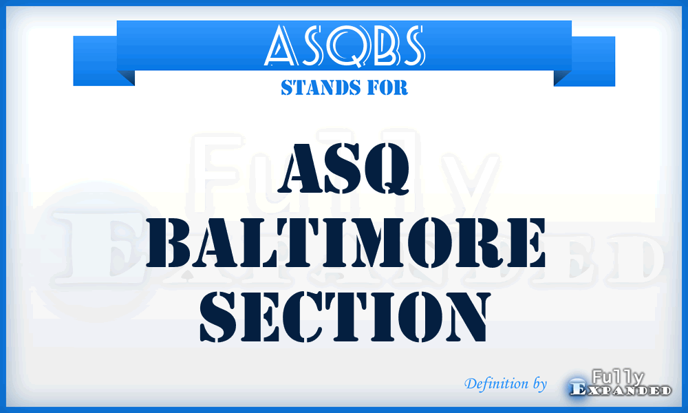 ASQBS - ASQ Baltimore Section