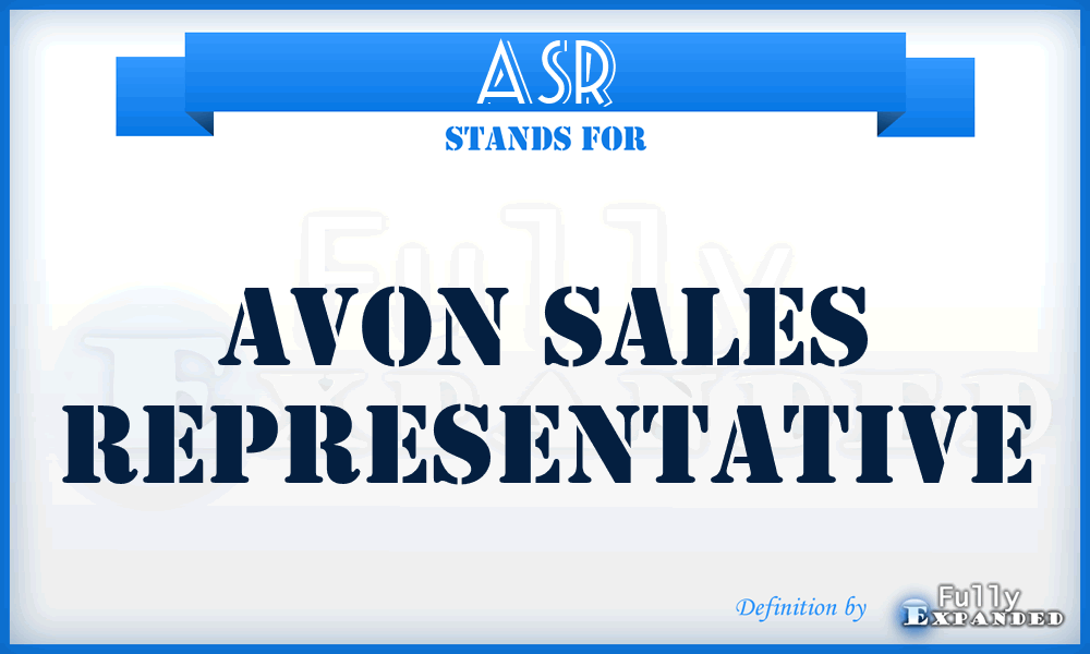 ASR - Avon Sales Representative