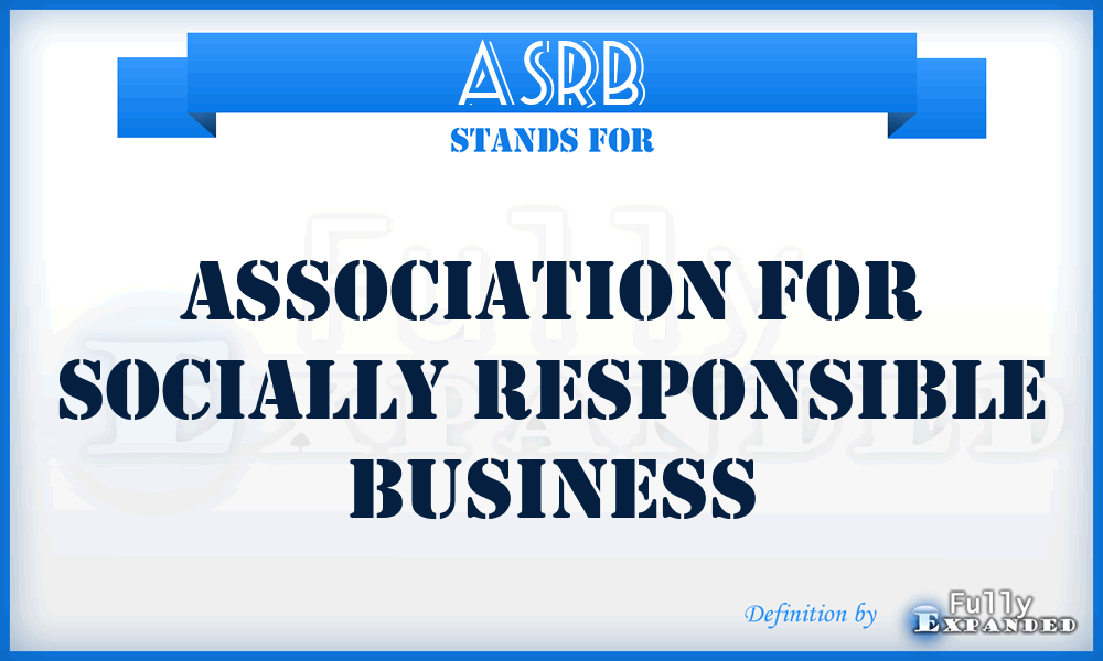 ASRB - Association for Socially Responsible Business