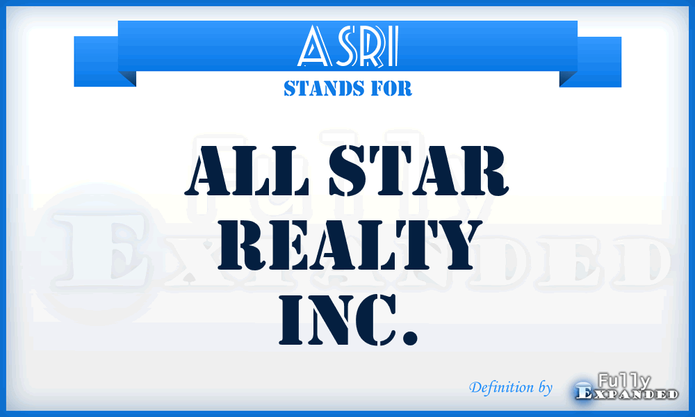 ASRI - All Star Realty Inc.