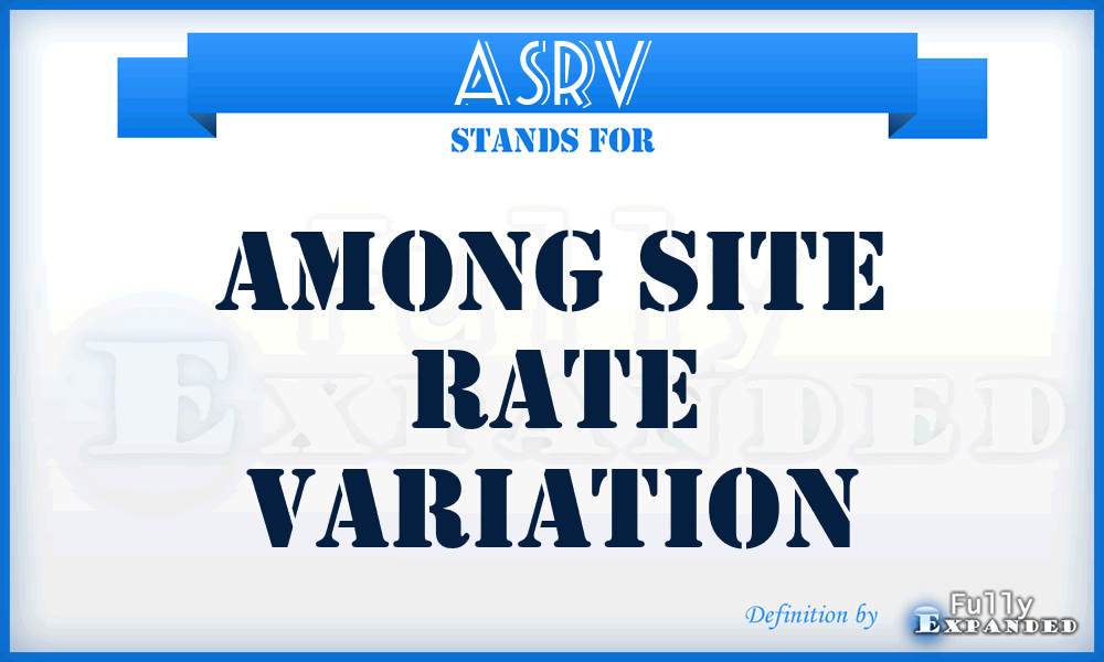 ASRV - Among Site Rate Variation