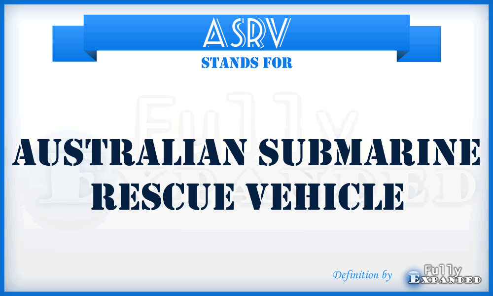 ASRV - Australian Submarine Rescue Vehicle