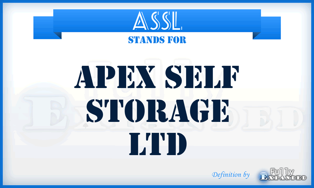 ASSL - Apex Self Storage Ltd