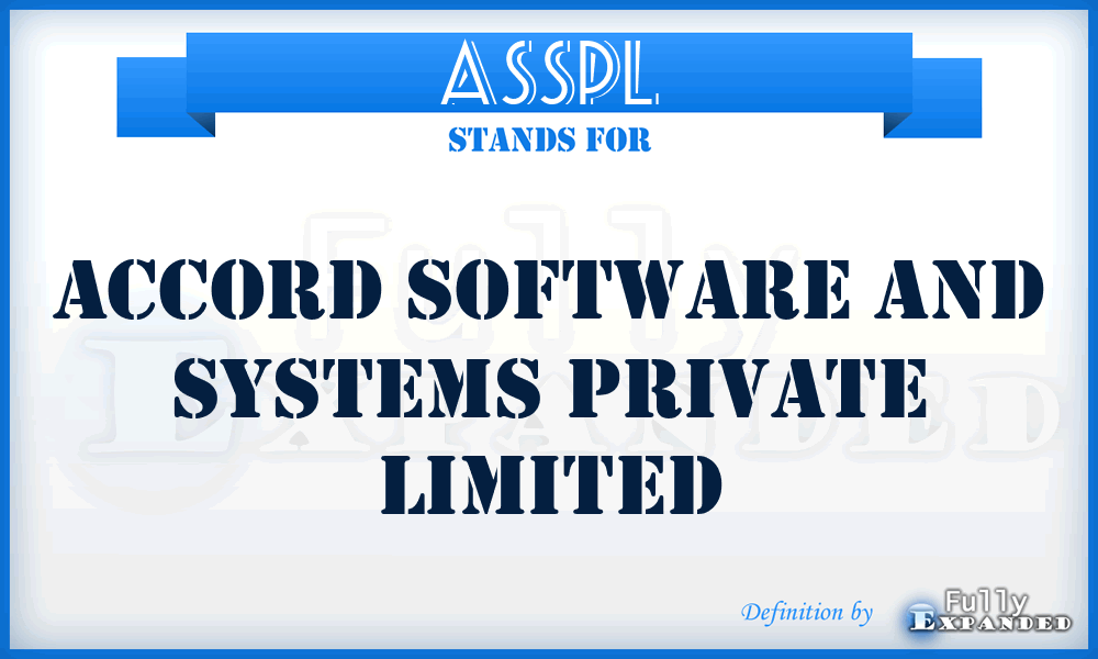 ASSPL - Accord Software and Systems Private Limited