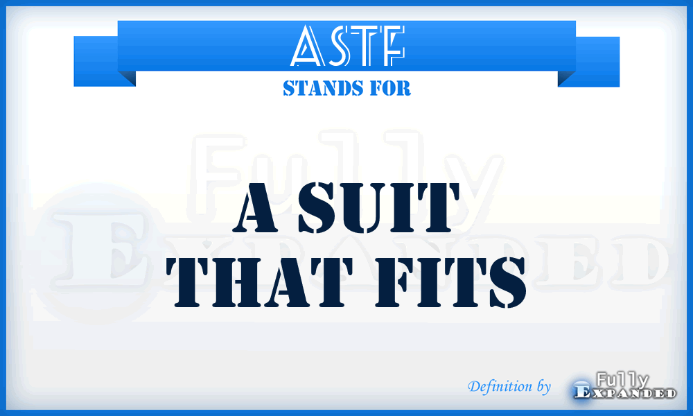 ASTF - A Suit That Fits