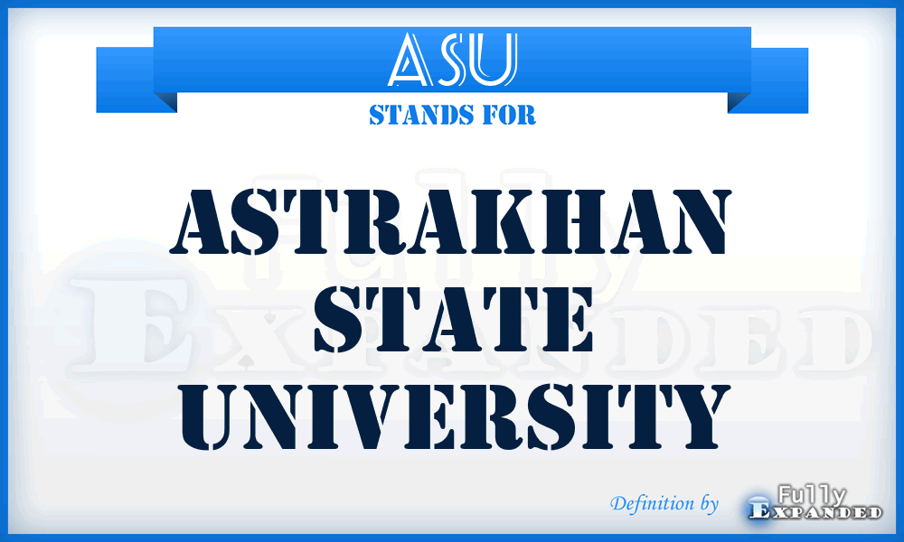 ASU - Astrakhan State University