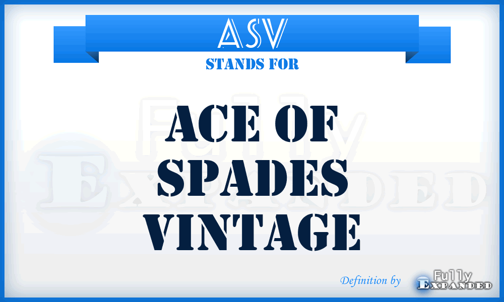 ASV - Ace of Spades Vintage