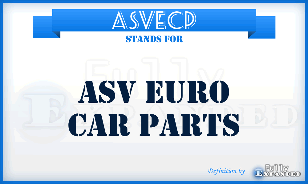 ASVECP - ASV Euro Car Parts