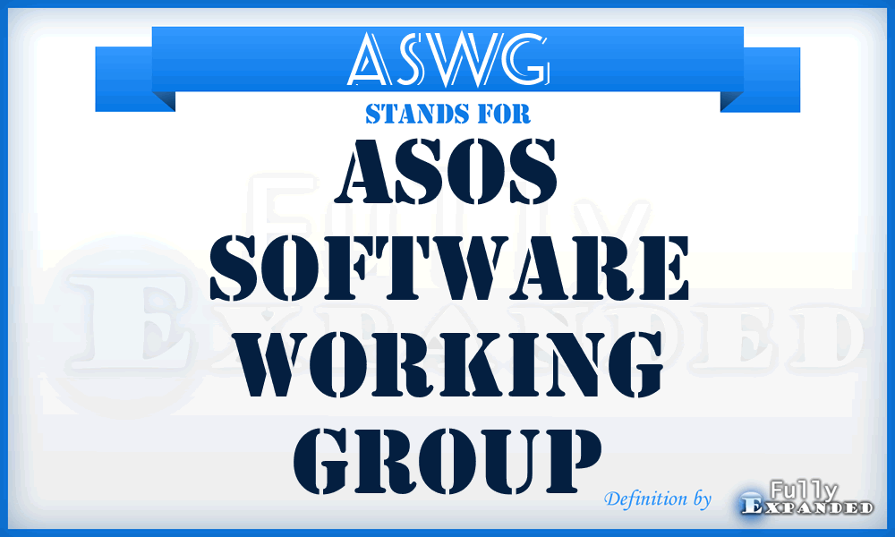 ASWG - ASOS Software Working Group