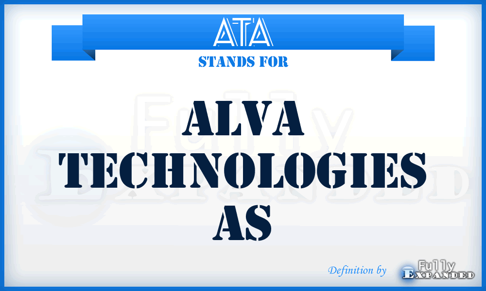 ATA - Alva Technologies As