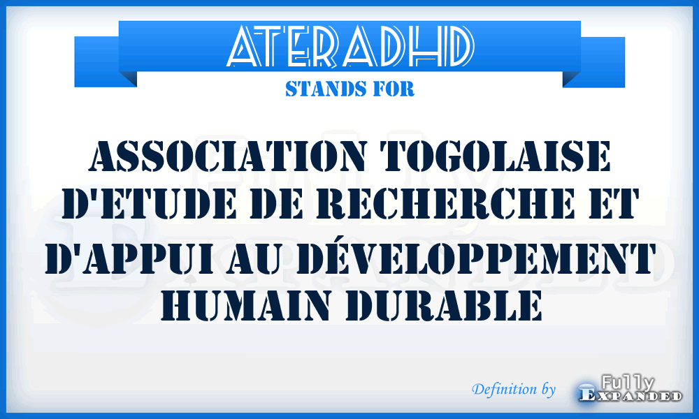 ATERADHD - Association Togolaise d'Etude de Recherche et d'Appui au Développement Humain Durable