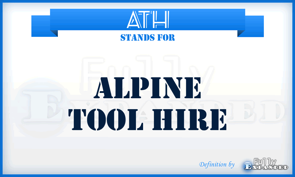 ATH - Alpine Tool Hire