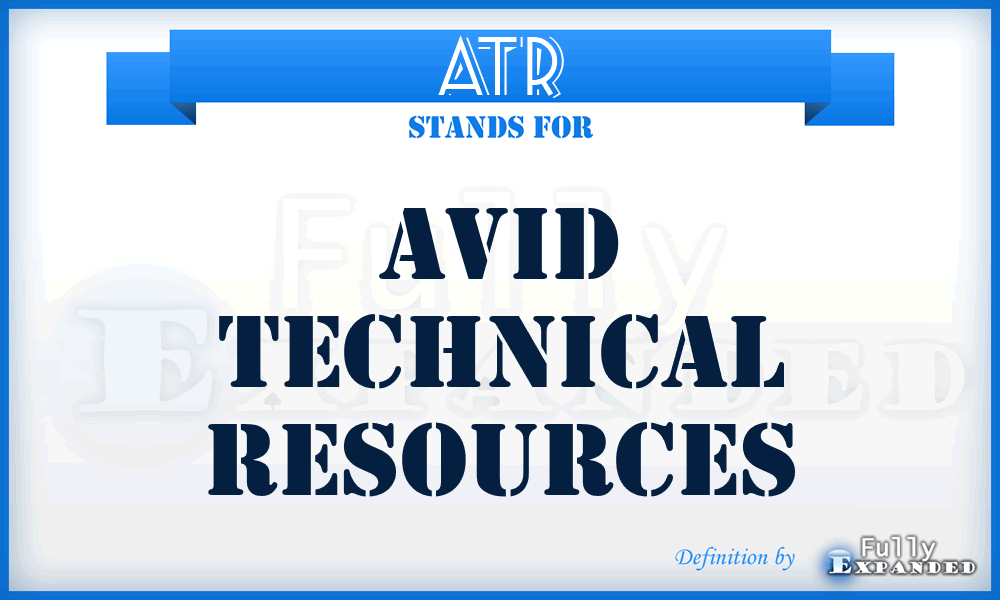 ATR - Avid Technical Resources