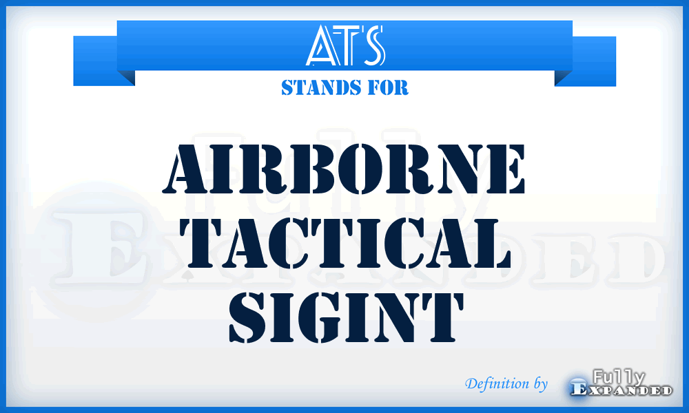 ATS - Airborne Tactical SIGINT