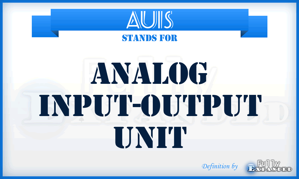 AUIS - analog input-output unit