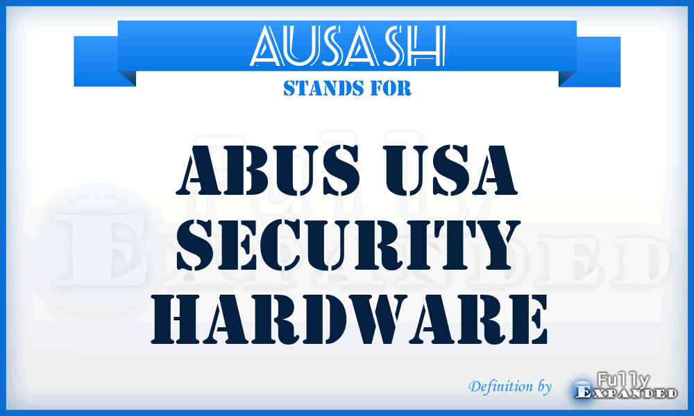 AUSASH - Abus USA Security Hardware