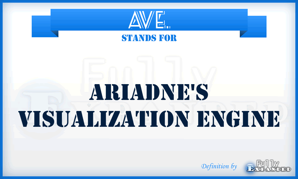 AVE. - Ariadne's Visualization Engine