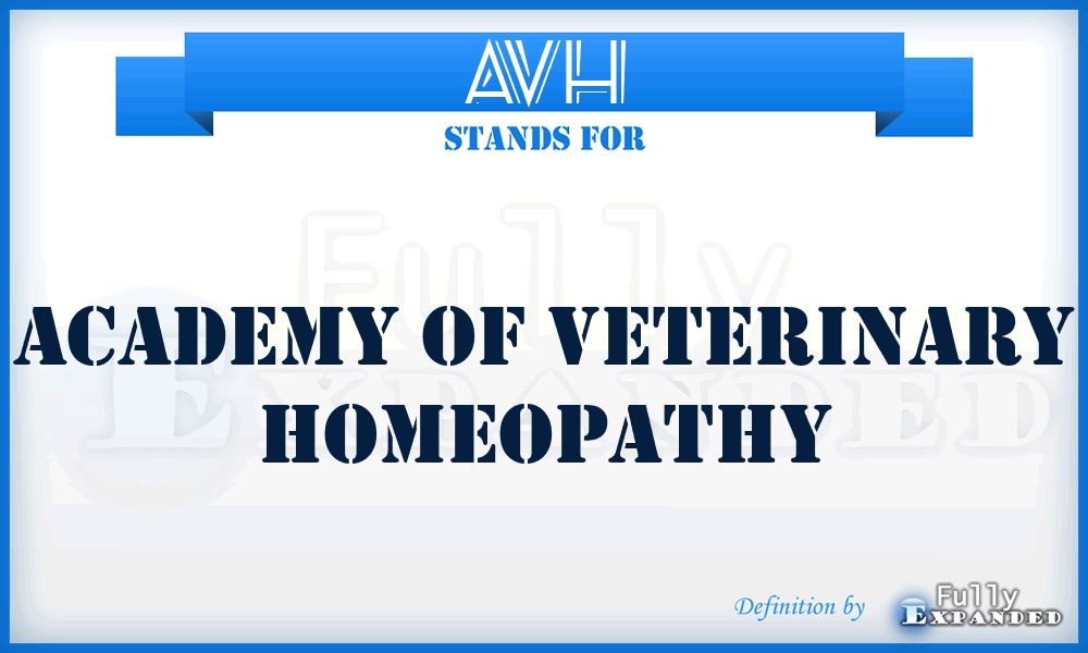 AVH - Academy of Veterinary Homeopathy