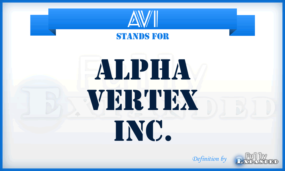 AVI - Alpha Vertex Inc.