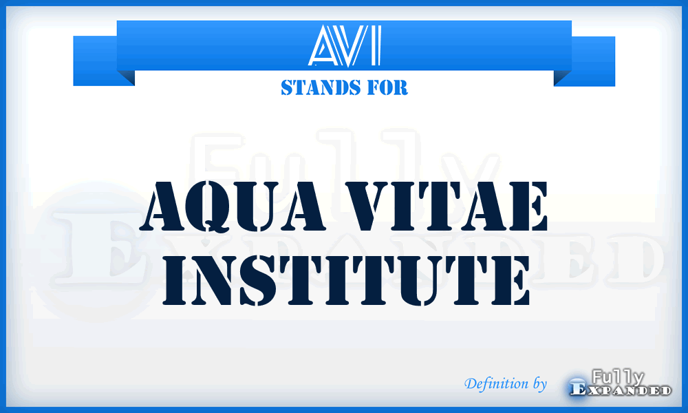 AVI - Aqua Vitae Institute