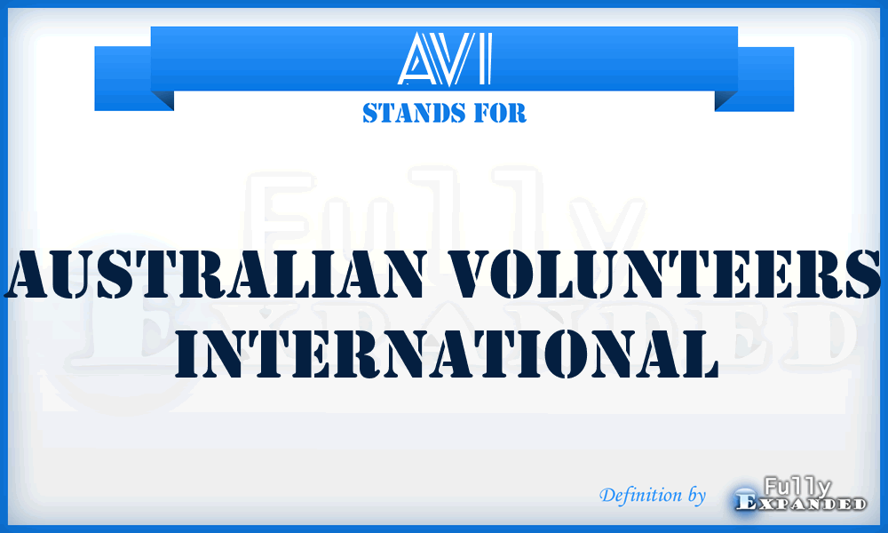 AVI - Australian Volunteers International