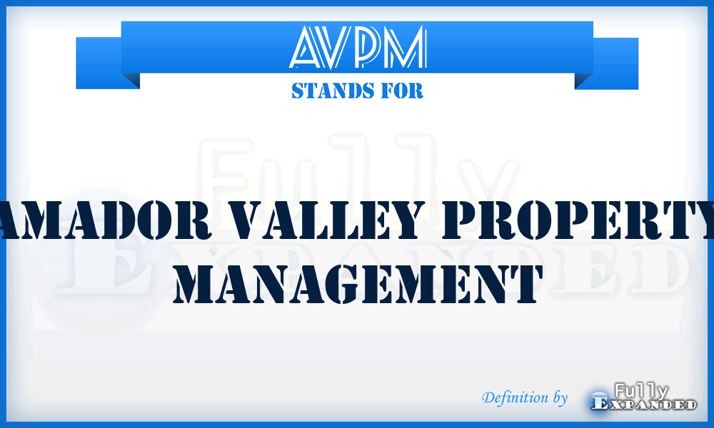 AVPM - Amador Valley Property Management