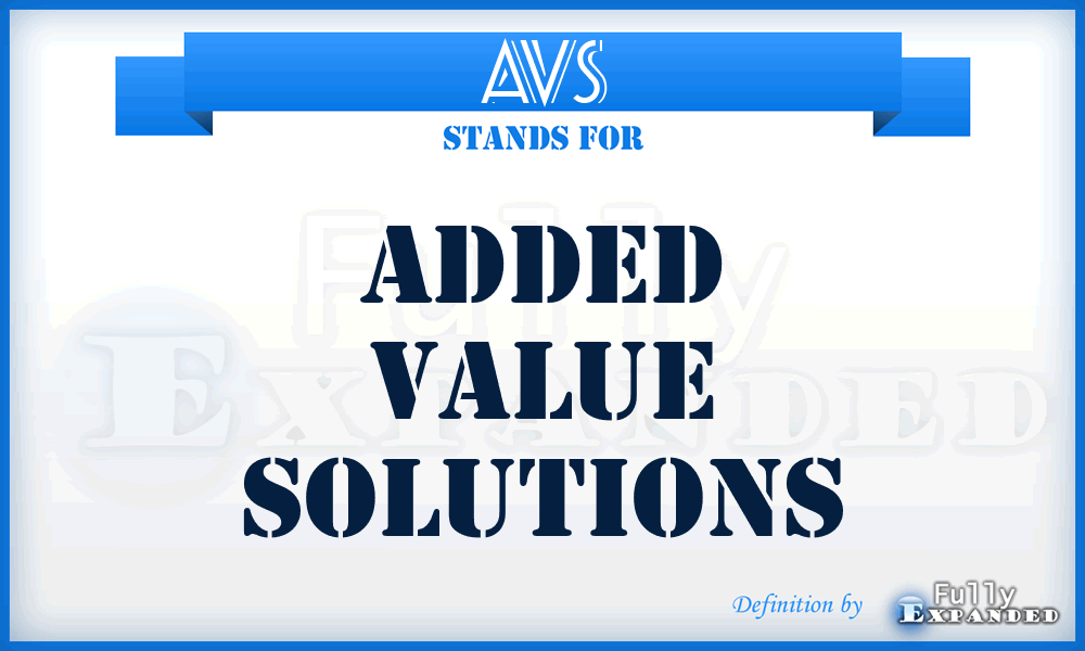 AVS - Added Value Solutions